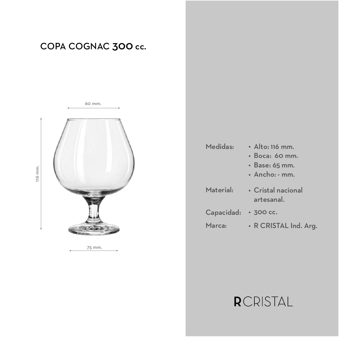 Copa Cognac 300ml - Imagen 3