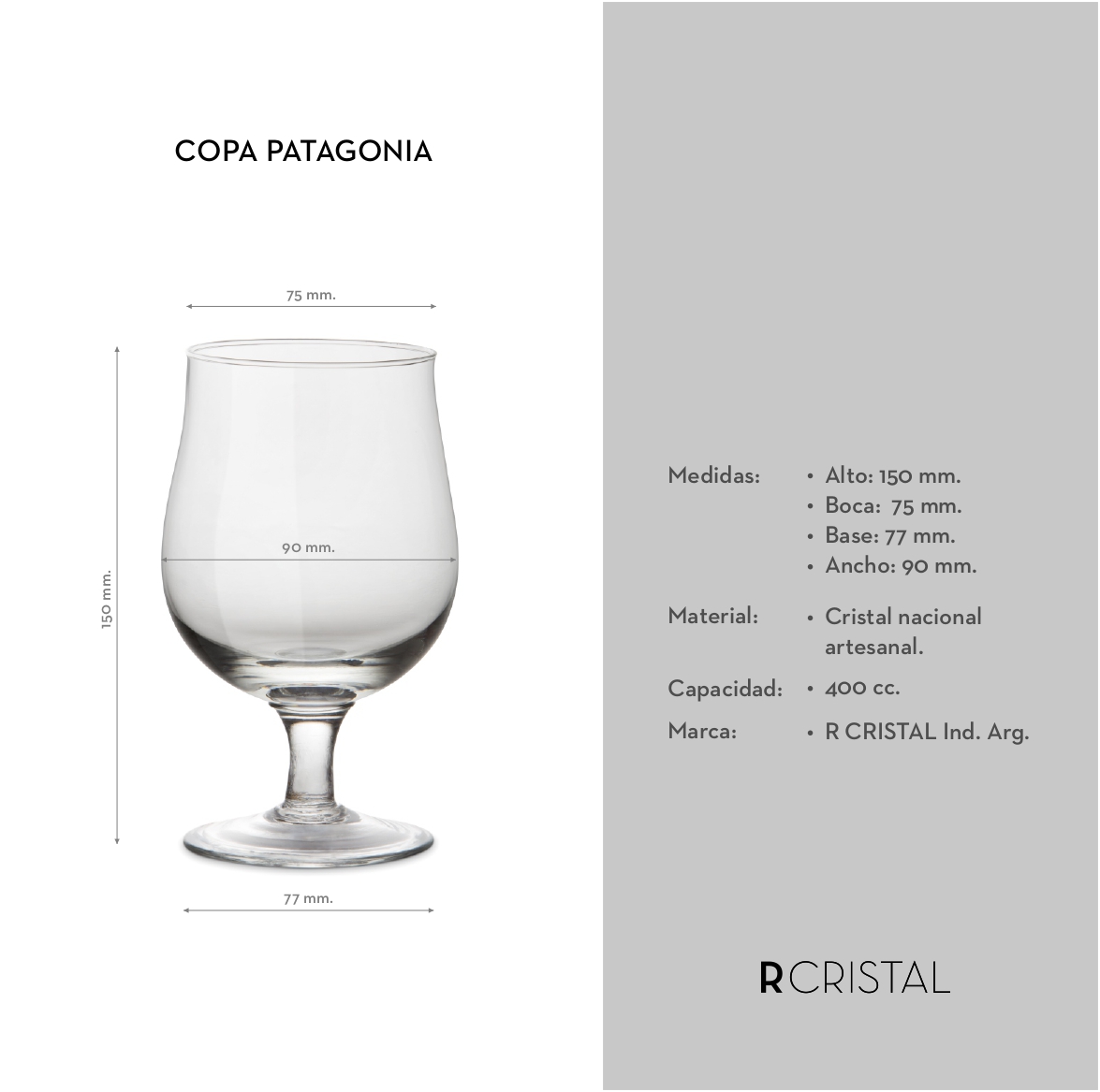 Copa Patagonia 400ml - Caja x12 u. - Imagen 3