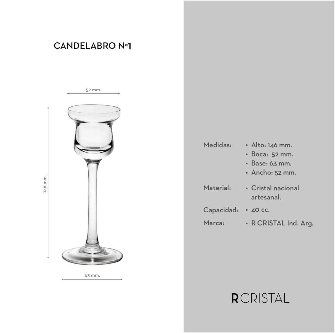 Candelabro Nº1 - 15cm - Imagen 2