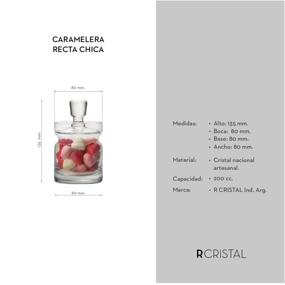 Caramelera recta con tapa - Imagen 2