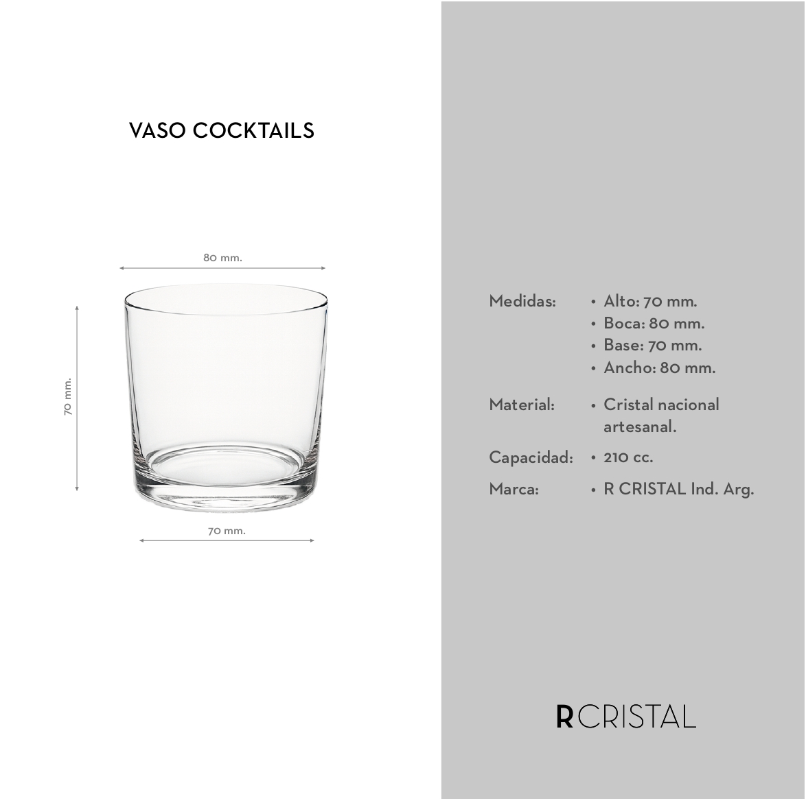 Vaso Cocktails 210ml - Imagen 3