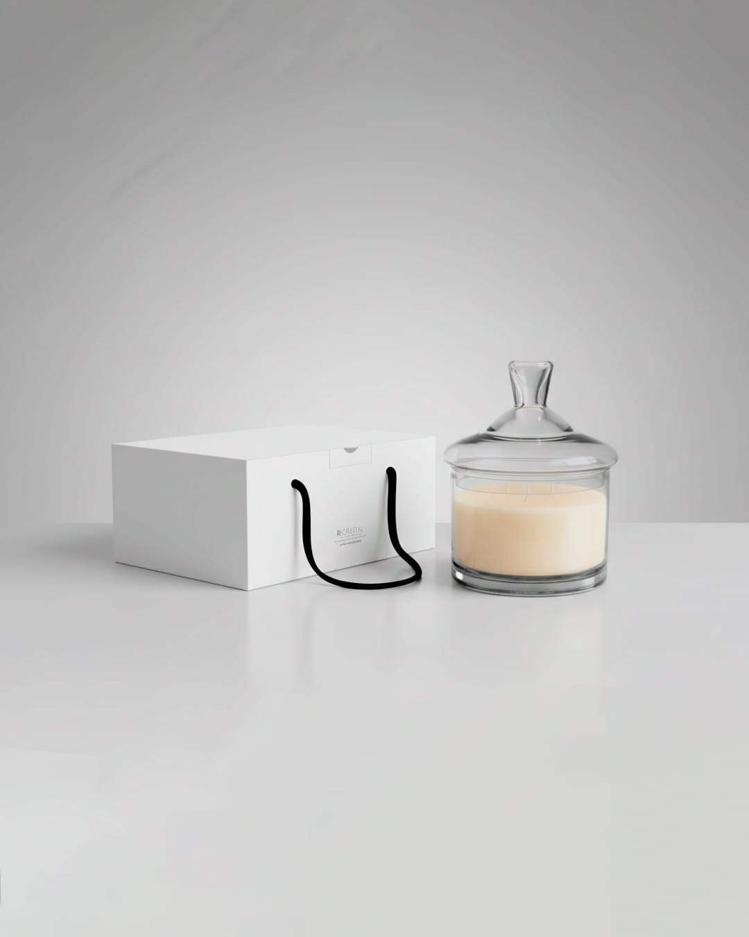 Tarro con tapa con vela 13x8 en caja